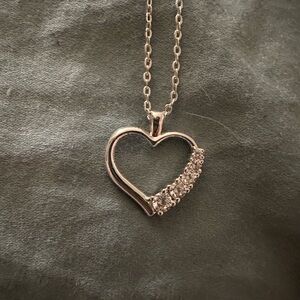Elegant Silver Heart Pendant Necklace